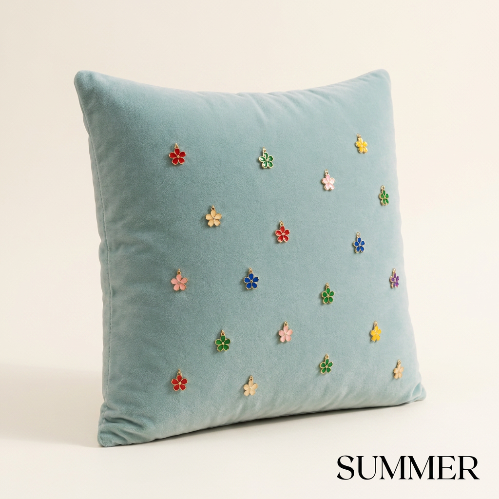The Charmer Cushion : Cyan