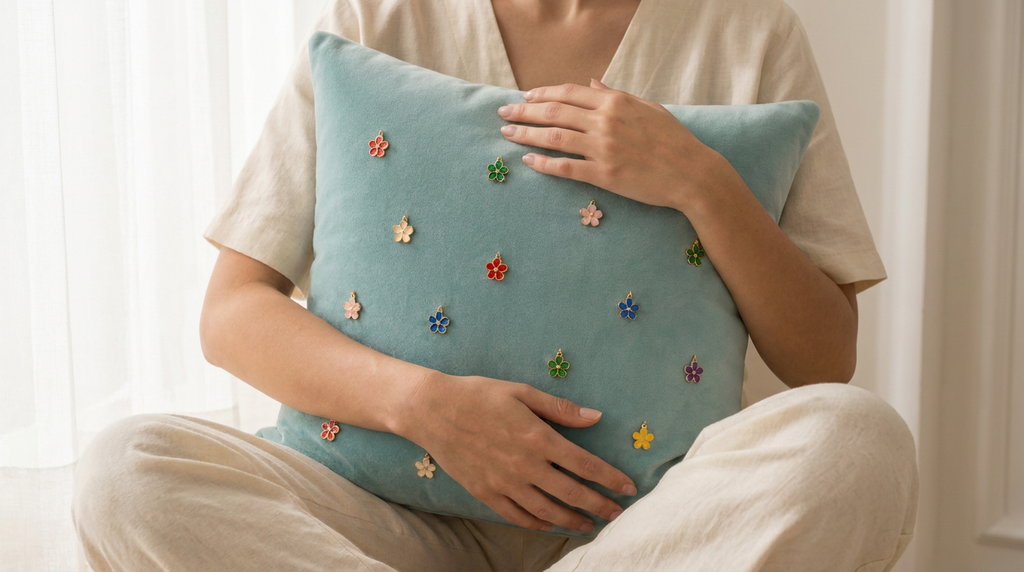 The Charmer Cushion : Cyan