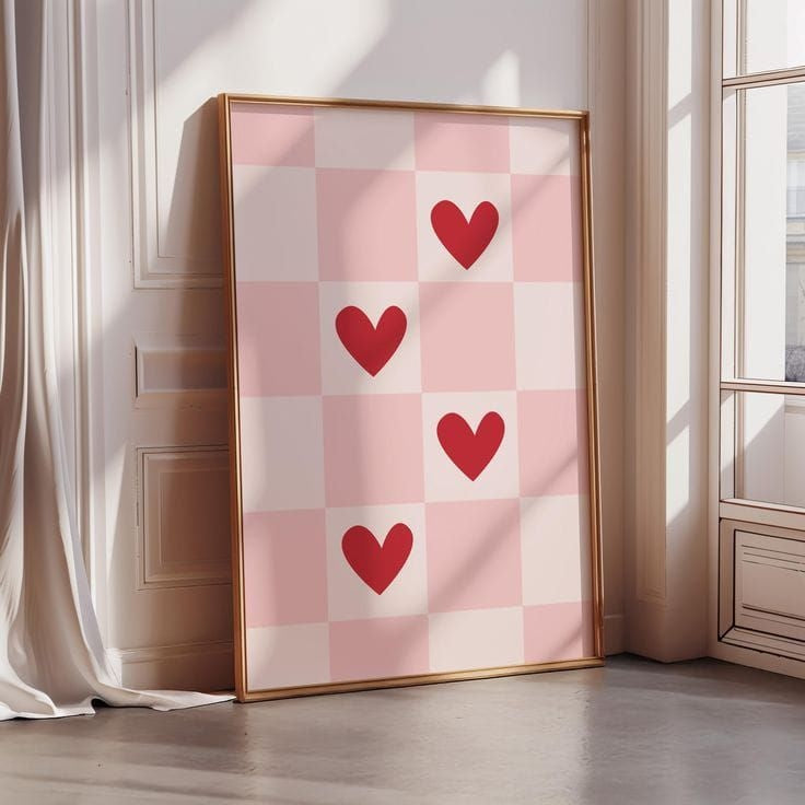 The Fuchia Hearts Canvas