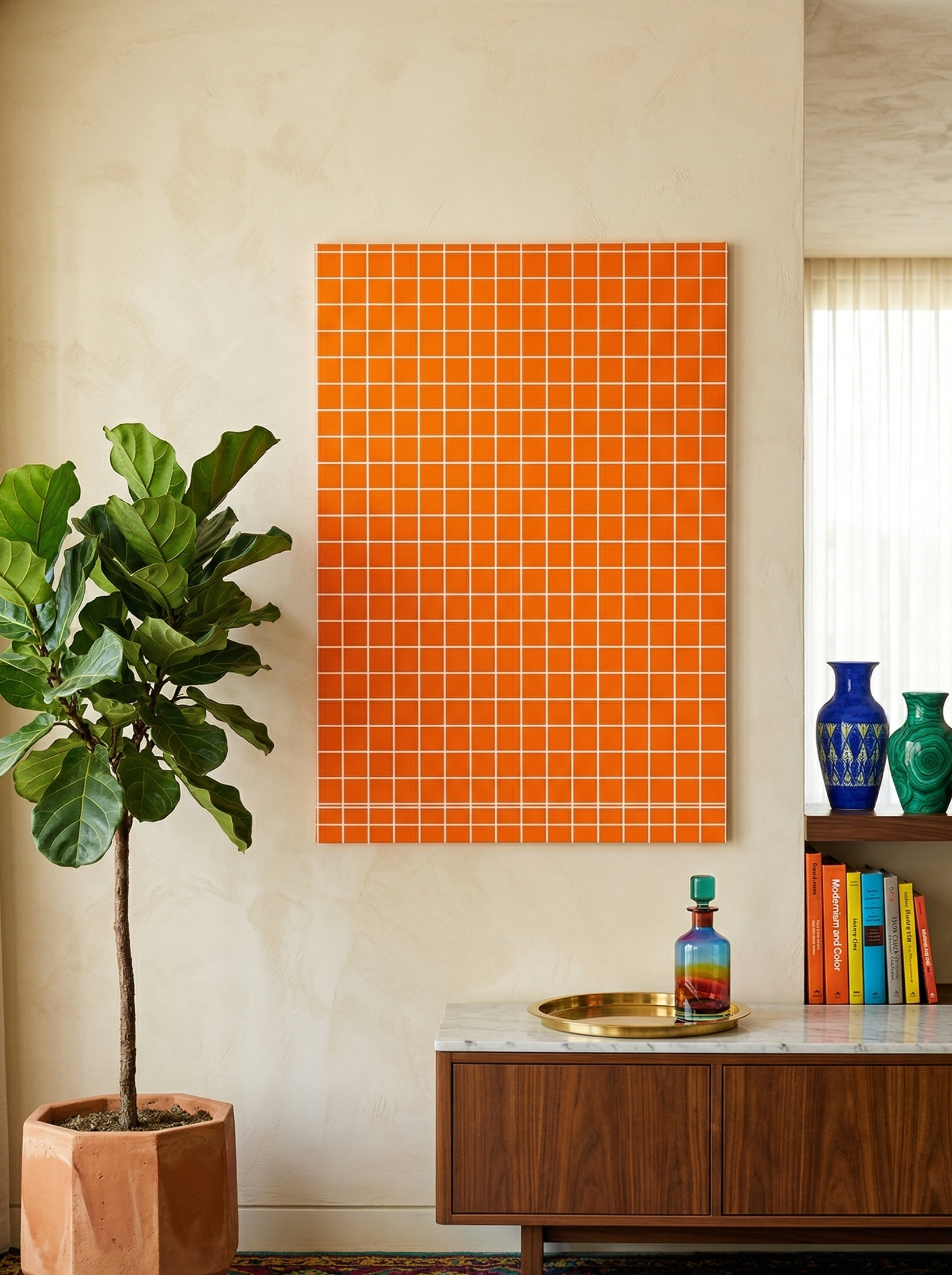The Tangerine Grid Canvas