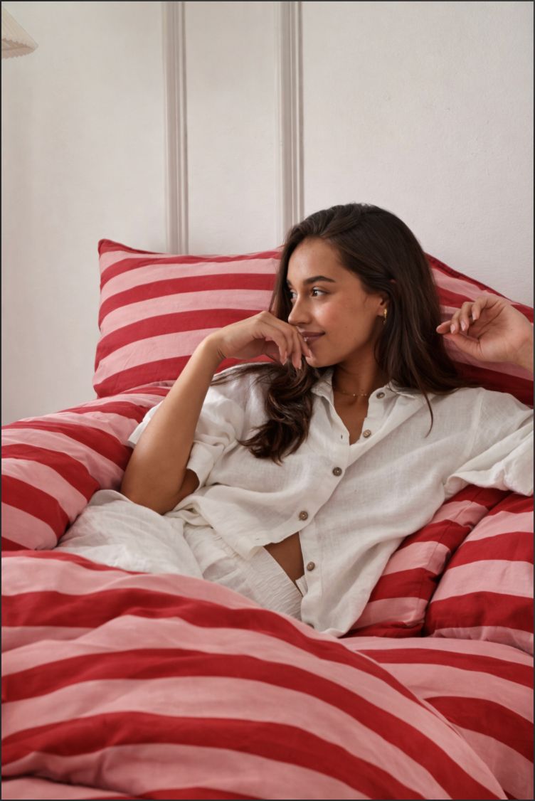 The Crimson Cadence Bedsheet
